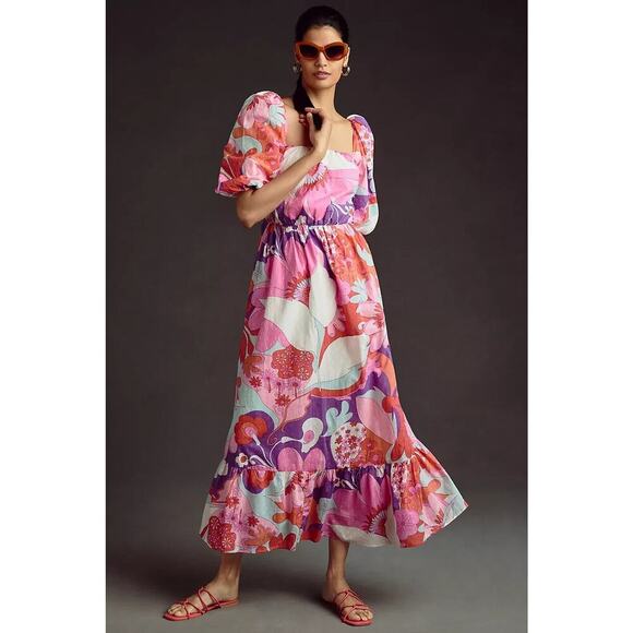 Antik Batik Dresses & Skirts - NWT Antik Batik Bahia Cutout Ruffle Maxi Dress Size US L EU 42 Floral #MD433